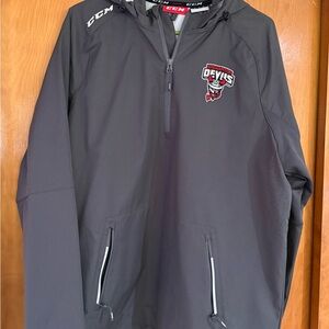 Binghamton Devils CCM Gray Half-Zip Jacket